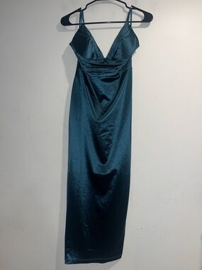 SAGE + PAIGE SAGE + PAIJE Tripping satin midi dress in Forest Green NWT